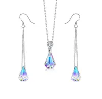 Angel Tears Necklace Dazzling Colors Crystal Rhinestone Water Drop Pendants Girlfriend Women Gifts Jewelry Ornaments 3 5c1515153
