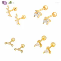 Stud Earrings Zircon For Women 925 Sterling Silver Ear Needle White Crystal Simple Cartilage Piercing Jewelry Gifts