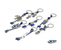 Keychains Lanyards Animal Butterfly Turtle Elephant Evil Eyes Keychain Key Chain Glass Blue Eye Pendant Ornament Rin Drop Delivery3142859