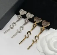 Trendy brand CZ diamond letter dangle earring ear cuff classic designer Tassel earrings jewelry women lady party wedding lovers gi8621013