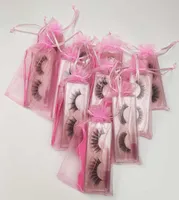 False Eyelashes Soft Light Fake Glitter lash Extension Mink Lashes Makeup 3D Faux Hair Natural Cross Tweezer Brush Set in Pink Bag9050720