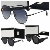 Дизайнерские солнцезащитные очки для женщин мужчины 2023 Бренд 0103 603 Модный металл Негабаритный солнцезащитный очки Винтажные женские мужские UV400 с коробкой высокое качество