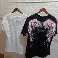 Cheap Clothing Wholesales 50% off Fashion Men's and Women's Short 23 Summer New Cherry Blossom Wing Foam T-shirt Couple Casual Half Sleeve