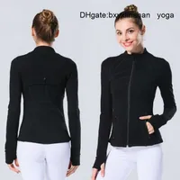 lululemens Fitness Women Yoga Outfit Sports Jacket Stand-up Collar Half Zipper Long Sleeve Tight Yogas Shirt Gym Thumb Athtic Coat Clothing lu-01 PTVH ZKEI