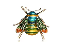 European and American fashion enamel bumblebee brooch ladies alloy yellow bee insect brooch holiday gift banquet pin AB8897761228