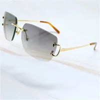 Diseñador de lujo NUEVAS Gafas de sol para hombres y mujeres 20% de descuento en metal cuadrado sin borde ovalado para hombre marca de gafas de sol Desinger Shades para hombres