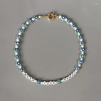 Choker Bohemian Style Colorful Flower Beads Necklace Handmade Women Korean Fashion Name Jewelry Summer Collar