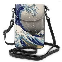 Duffel Bags The Great Wave Off Mini Shoulder Key Money Cell Phone Holder Case Purse Small Wallet Pouches Clutch Handbag