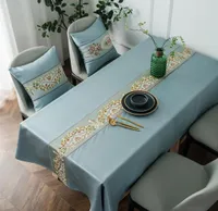 Table Cloth Light Luxury Waterproof Embroidered Runner TV Cabinet Home Decor Cover For Wedding Dining Tablecloth7094418