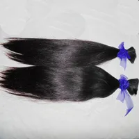 Whole BUlk Straight Brazilian Virgin Human Hair braiding 10pcs Thick Bundles Natural Color Uhprocessed336k
