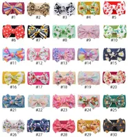 30 Colors Big Bow Belt Headbands Children Printing Kids Baby Flower Headbands Bohemian Hair Spring And Summer Accessories Head Wra7928992