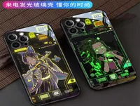 Casos de telefone celular LED Chamada Caixa de telefone de vidro Girl Girl para iPhone 14 13 12 Pro Max X Xr XS Max 6 7 8 Controle de voz inteligente Luminou1320836