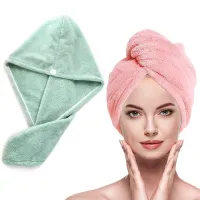New Merbau Coral Fleece Dry Hair Cap Towel Water Absorption Quick Drying Shower Cap Thicken Women Turban Home Bedroom
