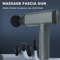 Muscle Massage Gun Deep Tissue Percussion with 30 Adjustable Speeds and 6 Heads Portable Body Massager for Office Gym Home Post-W254y