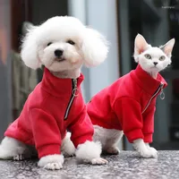 Dog Apparel Warm Pet Clothes Autumn Winter Fleece Cat Jacket For Small Dogs Clothing Cats Costume Chihuahua Teddy Solid Color Coat
