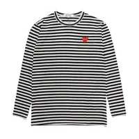 Designer TEE Men's T-shirts CDG Com Des Garcons PLAY Red Heart T-shirt Striped Black White Long Sleeve XL Womens Tee