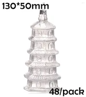Party Decoration Home Garden Bauble Ornaments Christmas Crystal Glass Ornament 130 50mm Transparent Pagoda 48 Pack