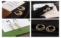 18k Gold Plated 925 Sliver Designers Stud Earring Gem Diamond Pearl Letter Charm Brand Women Tassel Crystal Earring Wedding Party 7579948