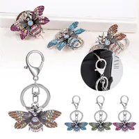 Decorative Figurines Objects & 1pcs Metal Key Ring Crystal Diamond Butterfly Charms Keyring Animal Keychain Bag For Women Decoration Hanging