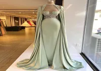 Elegant 2022 Long Evening Dresses With Cape Beaded Crystal Formal Prom Gowns Custom Made Plus Size Pageant Wear Party Dress9480846