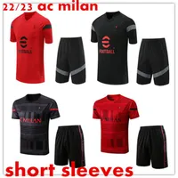 IBRAHIMOVIC 22 23 soccer jerseys AC MILANS tracksuit GIROUD KESSIE TONALI REBIC 2022 2023 milans training suit short sleeves Sportswear