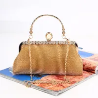 Whole retail brand new handmade crystal evening bag fashion clutch with satin for wedding banquet party prom factory direct214O