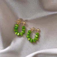 Dangle Earrings Bohemian Green Beads For Women Fashion Simple Geometric Cat's Eye Stone Earring Party Jewelry Girl Gifts