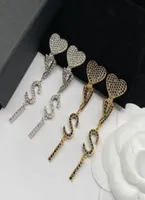 Trendy brand CZ diamond letter dangle earring ear cuff classic designer Tassel earrings jewelry women lady party wedding lovers gi1594760