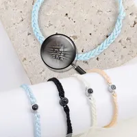 Charm Bracelets Simple 100 Language I Love You Bracelet Couples Adjustable Projection For Women Men 2023