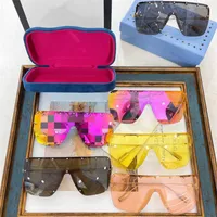 Designer Men's and Women's Beach Couple Sunglasses 20% Off family gale mirror square one-piece lens fashion versatile concave GG1245