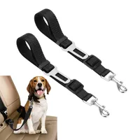 Dog Car Seat Covers 2pcs Travel Accessories Black Harness Adjustable Length Durable Pet Supplies Universal Backseat Rope Safety Belt