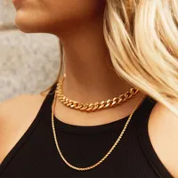 Chains Vintage Punk Thick Chain Double Layer Necklace Aesthetic Women Accessories Jewelry Decorations For Girls Gift Choker