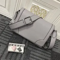 2021 Spring and Autumn new men's boy briefcase one shoulder bag Street shopping cross-body black white gray fashion 276G
