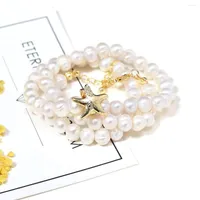 Chains Natural Pearl Necklace Cultured Freshwater Near Round Shape Beaded For Jewelry Women Gift