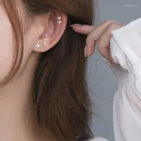 Stud Earrings Butterfly Glitter Gold Color Cubic Zirconia Silver For Women Korean Fashion Jewelry Bling Gift
