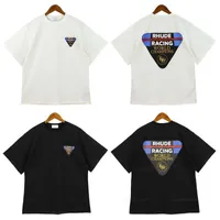 23SS Triangle Letter Printing Rhude T Shirt Men Women EU Size 100% Cotton Rhude Top Tees Fashion Summer Oversized T-shirt