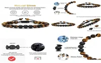 Charm Bracelets Tiger Eye Bracelet Gifts Adjustable Lava Rock Stone Essential Oil Diffuser Braided Rope Yoga Beads Bracelets Drop 3455019