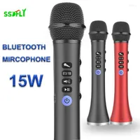 Microphones L-698 Professional 15W Portable USB Wireless Bluetooth Karaoke Microphone Speaker Home KTV For Music Playing And Singing