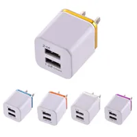 High Quality 5V 211A Double USB AC Travel US Wall Charger Plug Dual Charger For Samsung Galaxy HTC Smart Phone Adapter2328015