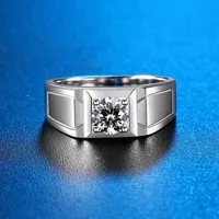 Band ringen live herenring nieuwe 925 sterling zilveren imitatie diamant krachtige zand spuiten mosangshi grote herenring