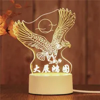 Night Lights Romantic Love 3D Acrylic Led Lamp for Home Children's Night Light Table Lamp Birthday Party Decor Valentine's Day Bedside Lamp P230331