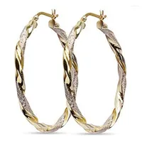 Hoop Earrings Huitan Simple Stylish Women Twist Gold Color Delicate Gifts Versatile Style Female Earring Trendy Jewelry