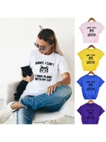 Women's T Shirts Sorry I Can't Have Plans With My Cat Print Female Shirt Head Round Neck Harajuku Tops Graphic Tees Women Ropa De Mujer