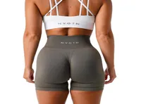 Yoga Outfit Yoga Outfits NVGTN Solid Seamless Shorts Women Soft Workout Tights Fitness Pants High Waisted Gym Wear 2301304415371