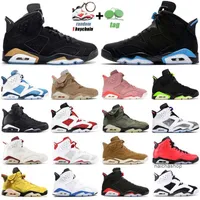 Newest 6s UNC Jumpman Basketball Shoes Mens Trainers Electric Green Carmine Red Infrared Hare Angry bull Sport Blue Marron Outdoor Sports Sneaker jorden JORDON