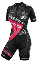 Jersey de ciclismo define as mulheres que patinam o traje de macacão de velocidade de manga curta Roupa Roupa Ciclismo