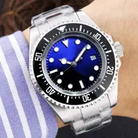 Designer masculino Relógio de 44 mm Movimento mecânico automático Vista todo o botão de aço inoxidável de aço inoxidável Cerâmica preta Business Watch Watch Montre de Luxe