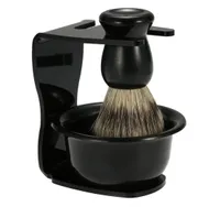 3 In 1 Shaving Soap Bowl Shaving Brush Shaving Stand Bristle Hair Shaving Brush Men Beard Cleaning Tool support Whole6374291