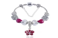 Wholefashion 925 Silver Murano Flower Flower Chanms European Beads Safety Chain Bracciale Adatta Pandora Charm Bracelets3284068