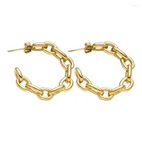 Hoop Earrings Ear Rings For Women 2023 Gold Plated Classic Design Earring Female Stainless Steel Top Quality Jewelry Love Gift